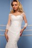 Abito da Sposa A Terra V-Scollo retro Coda A Strascico Cappella con Applique convenzionale - 4