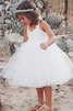 Abito da cerimonia bambini anello in tulle sotto ginocchio naturale meraviglioso a-line - 1