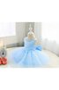 Abito da Cerimonia Bambini con Piega Naturale con Fusciacca A-Line in Tulle con Increspature - 4