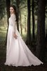 Robe de mariée splendide fermeutre eclair jusqu'au sol de traîne courte delicat - 3