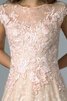 Robe de bal naturel appliques avec manche épeules enveloppants de col haut a-ligne - 16