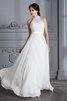 Abito da Sposa A Terra Senza Maniche Principessa in Chiffon Naturale - 6