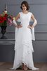 Abito mamma Sposa Tubino Naturale Senza Maniche in Pizzo in Chiffon - 1