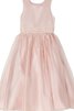 Robe de cortège enfant plissage avec perle en satin longueur à cheville en tulle - 1