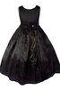 Abito da Cerimonia Bambini con Fiore Senza Maniche con Piega Ball Gown con Fiocco Tondo - 1