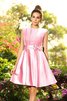 Robe demoiselle d'honneur bref avec sans manches en satin de princesse a-ligne - 22