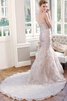 Abito da Sposa Allacciato Cuore con Increspature Naturale con Criss-cross A Terra - 2