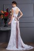 Robe de mariée longue naturel en satin manche nulle de sirène - 2