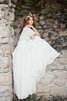 Abito da Sposa Romantico con Nastro con Applique in Chiffon in pizzo A-Line - 3