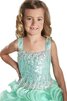 Abito da Cerimonia Bambini Ball Gown con Perline in Paillette Senza Maniche A Terra Bassa - 2