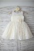 Robe de cortège enfant naturel encolure ronde de princesse avec zip ligne a - 2