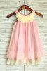 Robe de cortège enfant avec chiffon avec fleurs longueur mollet de princesse ruché - 1