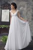 Abito da Sposa Elegante a Spiaggia V-Scollo con Applique medievale Romantico - 1