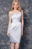 Robe de cocktail simple plissage romantique en satin de fourreau - 5