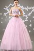 Perlenbesetztes A Linie Quinceanera Kleid aus Tüll - 1