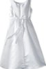 Robe de cortège enfant avec zip de col bateau ligne a avec sans manches textile taffetas - 2