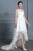 Robe de mariée avec gaze délicat plissé moderne naturel - 6