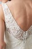 Spitze Ärmellos zeitloses Perlenbesetztes Brautkleid mit Bordüre mit Applike - 4