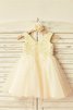 Robe de cortège enfant naturel de princesse ligne a en tulle avec sans manches - 3