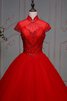 Abito Quinceanera Ball Gown Cappellino Allacciato in Pizzo con Perline con Applique - 4