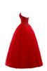 Abito da Sposa a Sala Mezza Coperta con Perline in Tulle particolare Fancy Ball Gown - 8