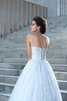 Abito da Sposa in Pizzo Coda A Strascico Cappella Ball Gown Cuore Alta Vita - 6