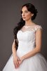 Abito da Sposa in pizzo Ball Gown in Tulle Barchetta Naturale con Piega - 2