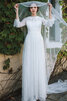 Robe de mariée avec zip séduisant avec manche longue en plein air intemporel - 1