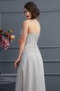 Abito mamma Sposa in Chiffon A-Line con Perline A Terra Naturale - 4