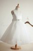 Abito da Cerimonia Bambini Lungo decorato Ball Gown Senza Maniche in Tulle - 1