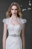 Herz-Ausschnitt Spitze bodenlanges Brautkleid mit Applike mit Bordüre - 4