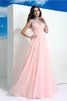 Robe de bal longue avec perle avec chiffon jusqu'au sol avec sans manches - 5