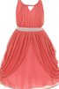 Robe de cortège enfant plissé encolure ronde fendu latérale en tulle a-ligne - 1