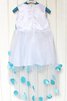 Robe de cortège enfant textile en tulle haut bas avec zip entrecroisé avec fleurs - 3