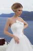 Abito da Sposa A-Line Semplice a Spiaggia con Fiocco Senza Maniche in Tulle - 2