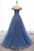 Robe de bal glamour en tulle ligne a avec perle modeste - 3