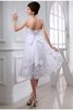 Abito da Sposa con Perline con Applique Alta Vita Principessa Al Ginocchio - 2