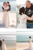 Sweep Zug V-Ausschnitt modisches romantisches Brautkleid mit Bordüre mit Applikation - 5