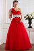 Reißverschluss Ärmelloses One Schulter Empire Taille Quinceanera Kleid mit Blume - 1