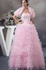 Abito dal Dolce Sedici con Applique con Increspature Senza Maniche Ball Gown - 1