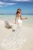 Ärmellos Strand Herz-Ausschnitt bodenlanges luxus Brautkleid mit Rücken Schnürung - 3