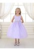 Abito da Cerimonia Bambini in Tulle con Perline Tondo con Increspature con Piega Naturale - 2