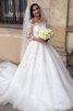 Abito da sposa a sala scintillante con ricamo ball gown naturale allacciato - 1