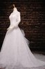 Abito da Sposa Fuori dalla spalla Sotto Ginocchio in Tulle con Maniche Lunghe A-Line in pizzo - 3