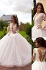 Abito da Sposa con Maniche Lunghe Naturale Coda A Strascico Corto Medievale in Tulle - 1