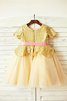 Robe de cortège enfant pailleté naturel a-ligne avec zip textile en tulle - 3