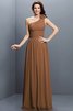 Robe demoiselle d'honneur longue en chiffon au drapée jusqu'au sol fermeutre eclair - 4