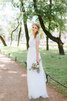 Juwel Ausschnitt kurze Ärmeln prächtiges Brautkleid mit Blume mit Bordüre - 1