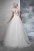 Abito da Sposa Ball Gown con Increspato Vintage Senza Maniche in Tulle - 2