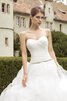 Abito da Sposa Senza Maniche con Cristino A-Line in Tulle Naturale con Cascata Volant - 2